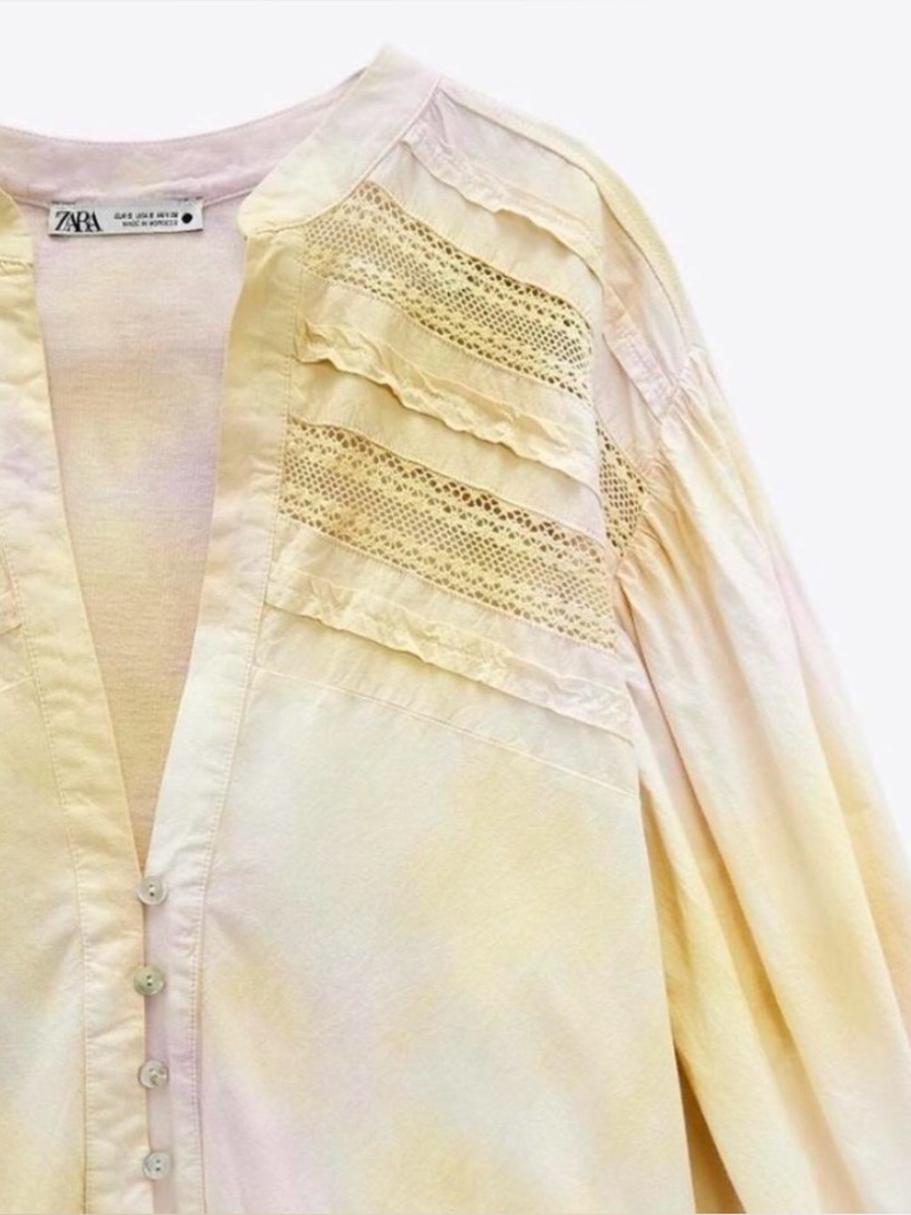 ZARA Tie Dye Romper Puff Sleeves | Size S | Yellow Purple Jumpsuit | Oversized - Picture 13 of 13
